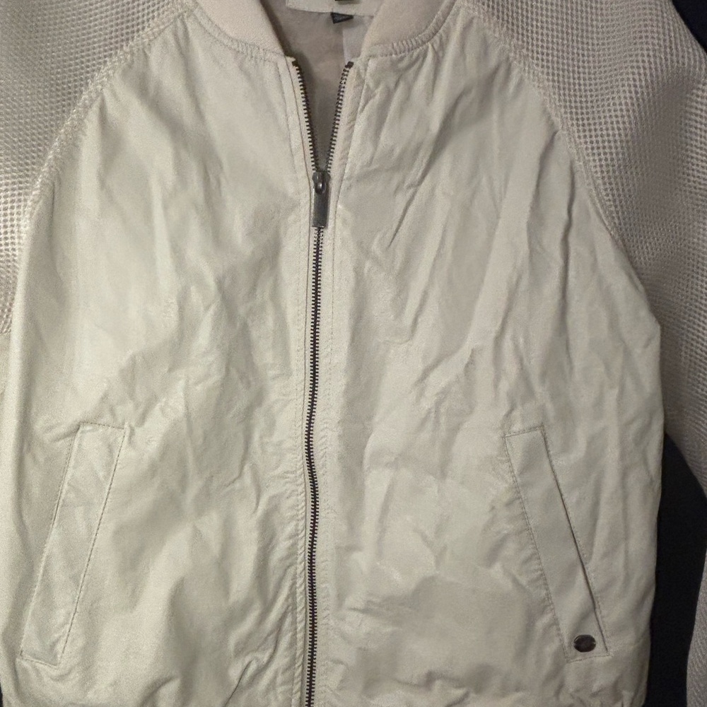 William Rast White Zip Up Bomber Jacket Size SP Streetwear - Picture 4 of 13
